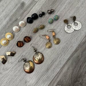 Vintage LOT of Earrings Boho Art Deco MCM‎ 12 pairs! Preowned